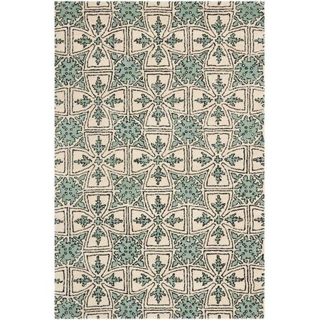 Safavieh Chatham Hand Tufted Large Rectangle Rug- Light Blue - Ivory- 8 x 10 ft. CHT716A-8